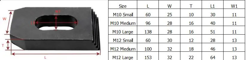 M10 M12 Step clamp,straight tooth clamp block,Combined Clamp Mould Pressing Plate,black oxide finish,heat treated 45#steel