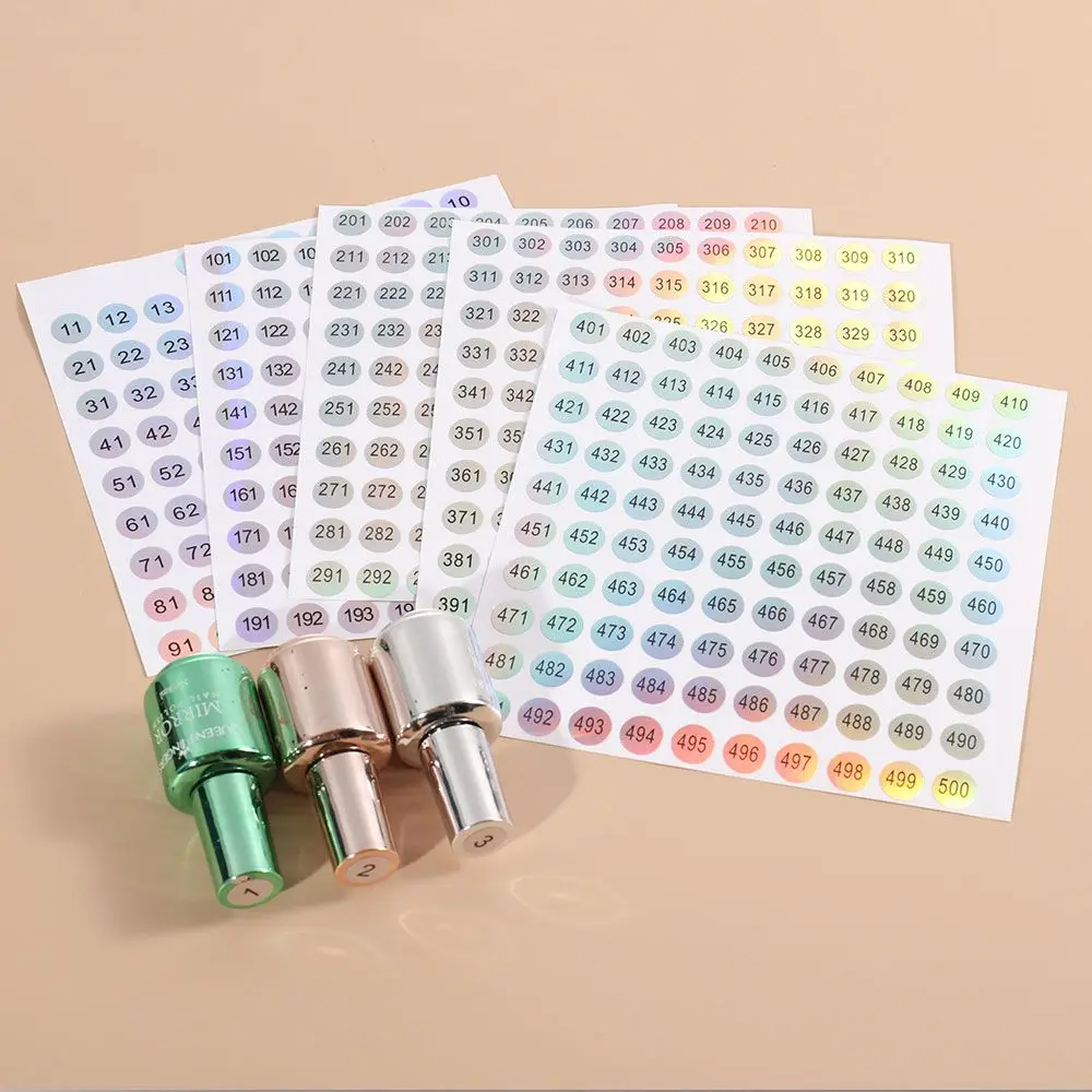 1-500 Waterproof Number Sticker Label Marking Numbering Manicure Tool Self-adhesive Digital Sticker Scrapbooking DIY Craft