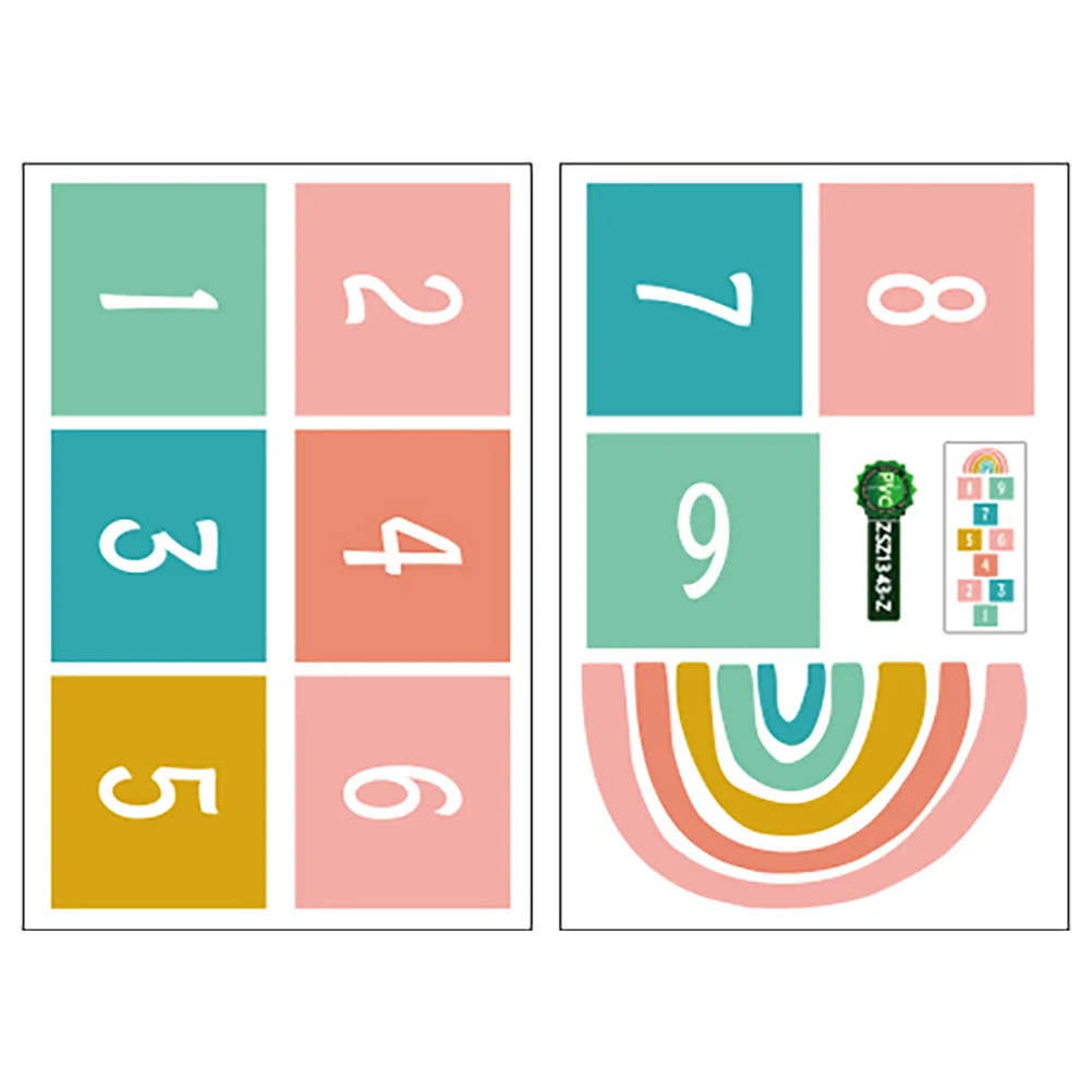 1Set Colorful Cartoon Number Floor Decals Removable Self-Adhesive Nursery Decorations Game Stickers for Bedroom Playroom Home