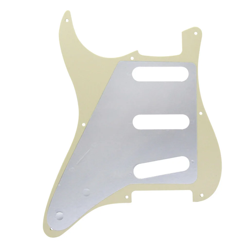 FLEOR Set of Vintage 8 Holes ST Pickguard SSS Guitar Back Plate & Screws for Electric Guitar Parts, 7 Colors Choose