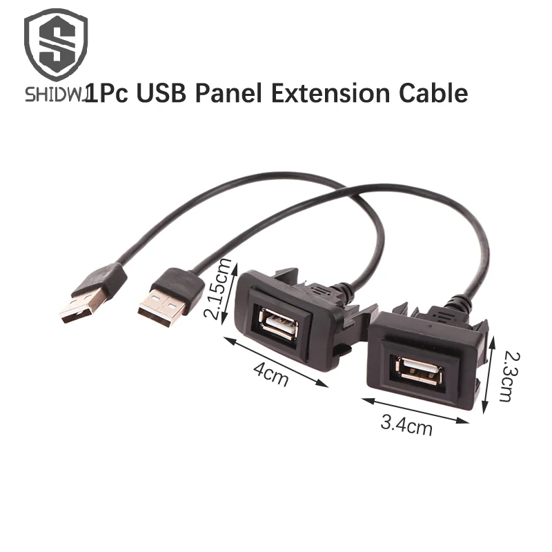 1Pcs Car Dashboard Flush Mount USB Panel Extension Cable Adapter Socket For Vi-go RAV4 Vios Levin 27cm USB 2.0 Plug Wholesale