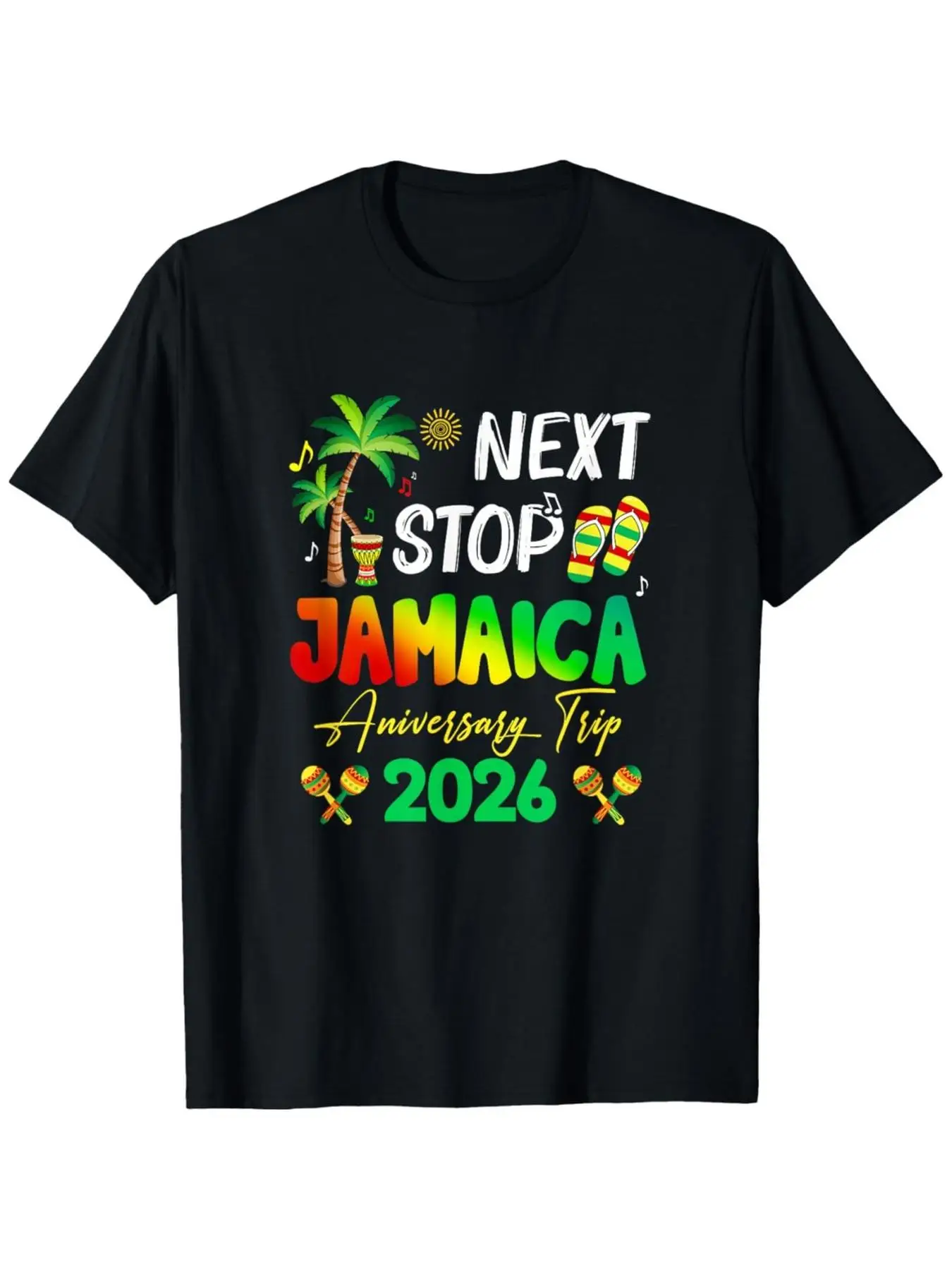 Camiseta para hombre Next Stop Jamaica 2026 - Estampado de viaje Jamaica 2026, camiseta de cuello redondo ultrasuave y transpirable, ajuste cómodo, informal, para verano, talla S