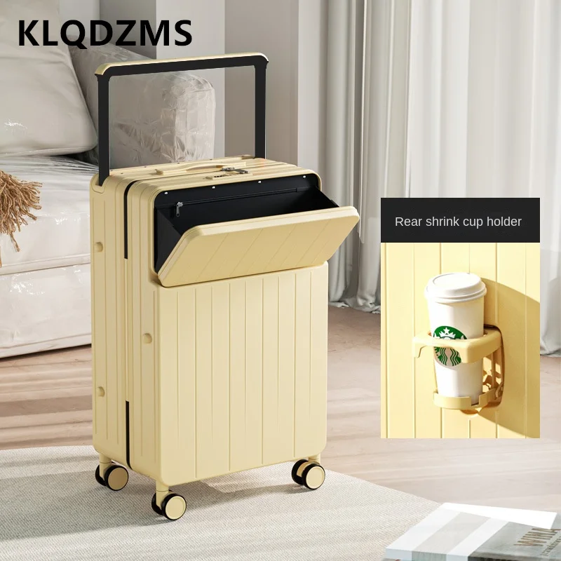 KLQDZMS Cabin Suitcase ABS+PC Front Opening Laptop Boarding Case 22\