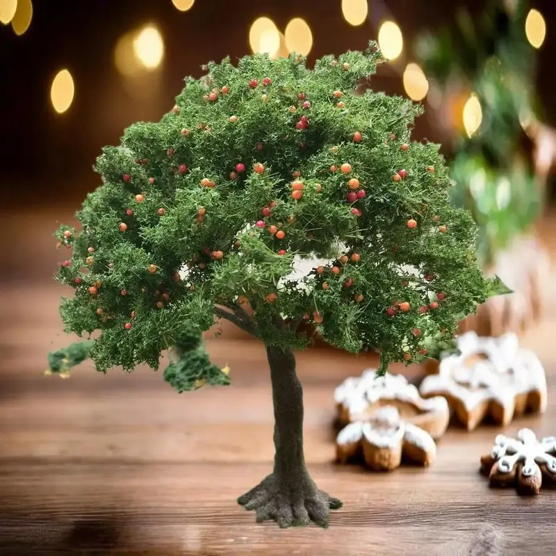 أشجار فواكه مصغرة مفصلة DIY لتخطيط النماذج، وديكور طاولة الرمل