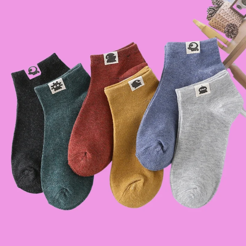 

5/10 Pairs New Summer Breathable Cotton Casual Socks Solid Color Low Waist Invisible Shallow Mouth Socks Retro Men's Boat Socks