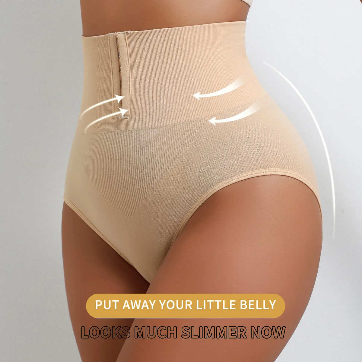 Flarixa High Waist Smooth Tummy Control Faja Shapewear Bottom Waist Cincher Trainer Hook-and-eye closure Firm Compression Pantie
