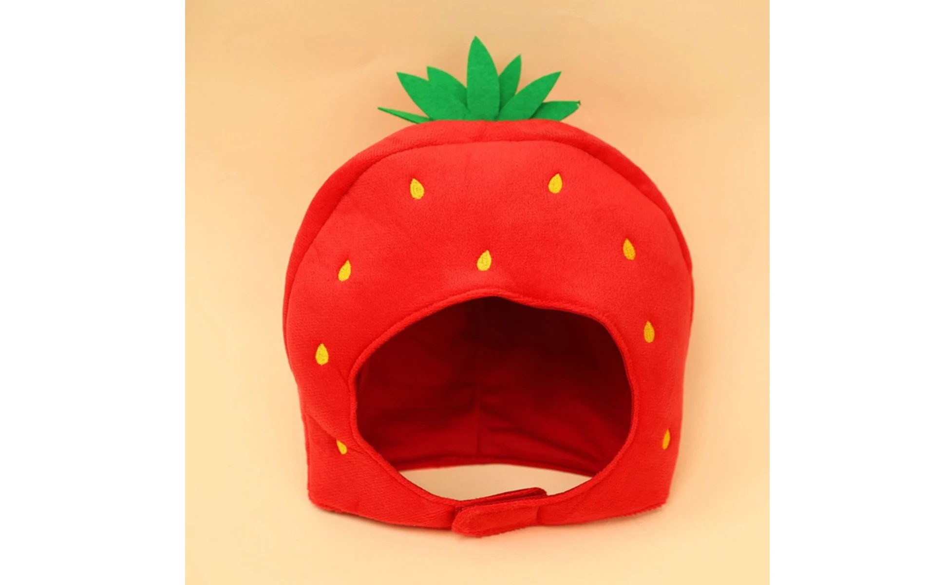 Strawberry Pet Hat Yellow Spots Soft Strawberry Hat Headwear Lightweight Pet Accessory Funny Novelty for Performance