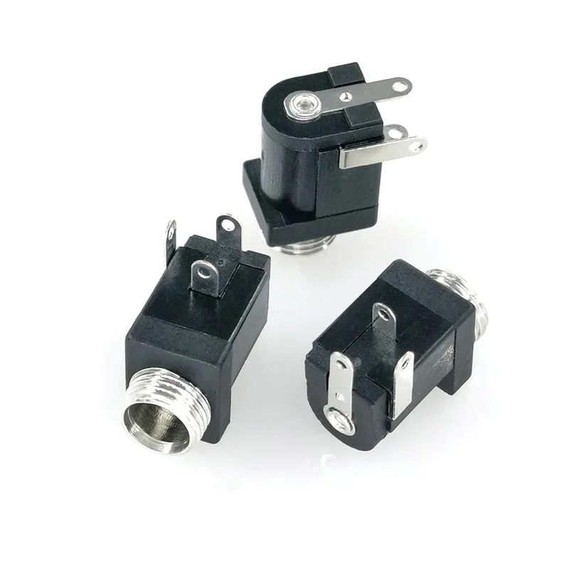 Dc-005m With threaded connector 3-pin high temperature resistance 5.5*2.1/2.5MM inner pin DC power socket female base