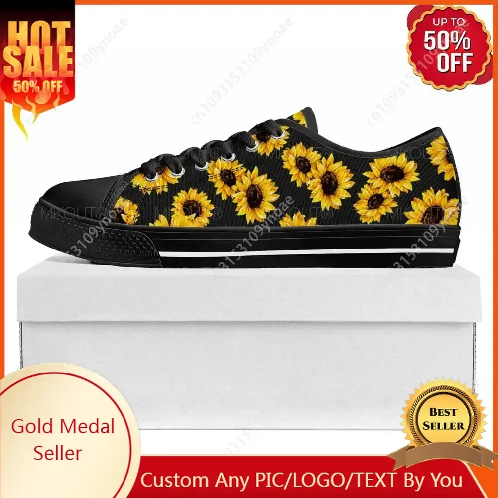 

Sunflower Yellow Flower Low Top High Quality Sneakers Mens Womens Teenager Canvas Sneaker Prode Casual Couple Shoes Custom Shoe