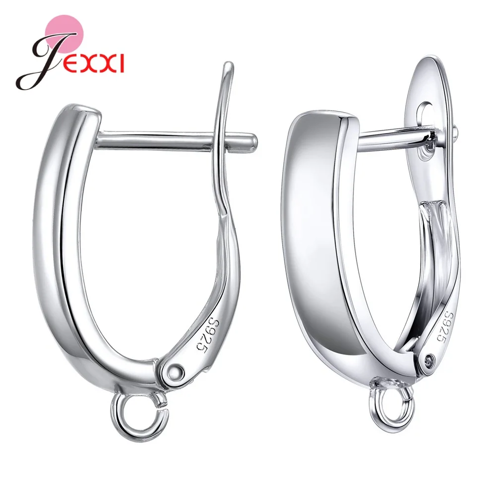 Hollow Design 925 Sterling Silver Ear Hooks zatrzaski biżuteria ustalenia kolczyki dla kobiet geometryczne akcesoria DIY Earwire — zdjęcie 4