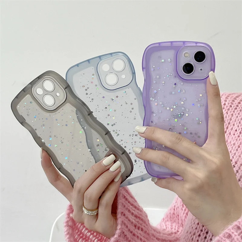 Advanced sense of color-permeable glitter mobile phone case for iPhone 14 14pro 14promax 14Plus 15 15pro 15promax 13 13pro 12