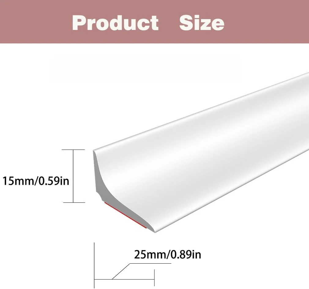 1PC Silicone Water Stopper Strip Bathroom Water Stopper Shower Barrier Kitchen Countertop Retaining Waterstop Dry Wet Separation