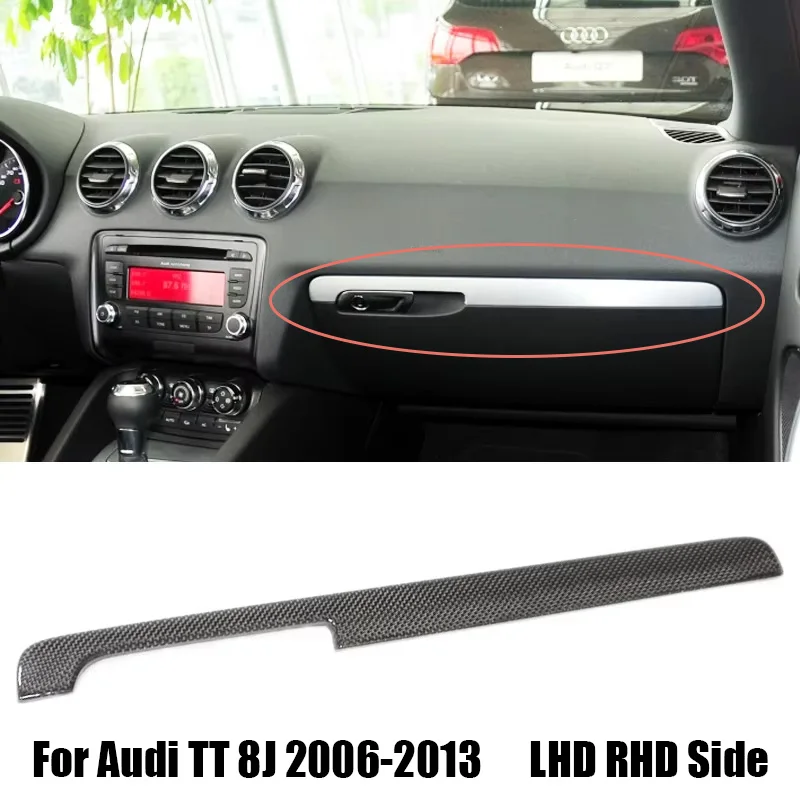 For Audi TT MK2 8J 2006-2013 Real Carbon Fiber Passenger Side Glove Box Trim Panel LHD RHD Car Interior Modification Accessories