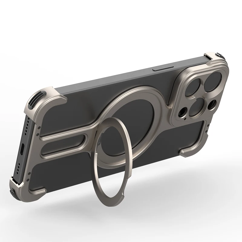 Capa protetora de celular sem fio magnética, caixa de metal, kit de lentes para iPhone 15Pro, 15Pro Max, 17mm