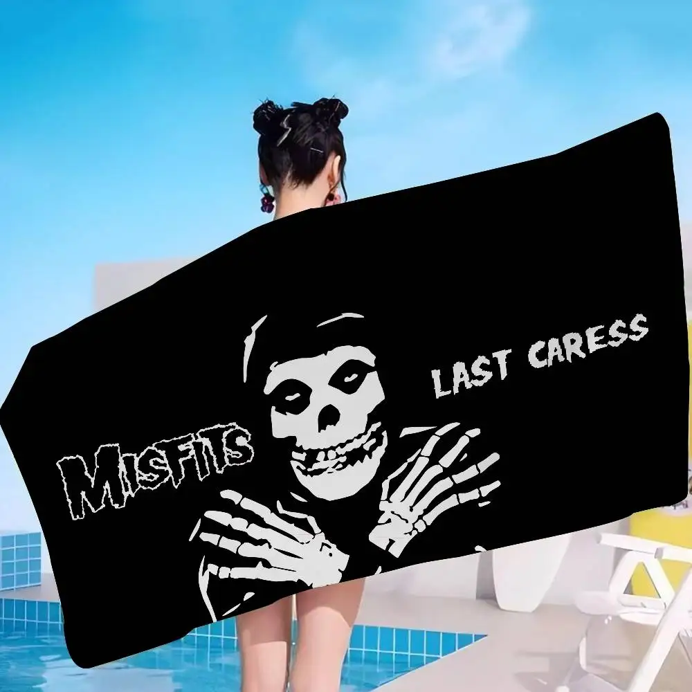 Punk Band The Misfits Big Microfiber Beach Towels Quick Dry Towel Sand Beach Towels Pool Towel for Travel Swim Pool Yoga