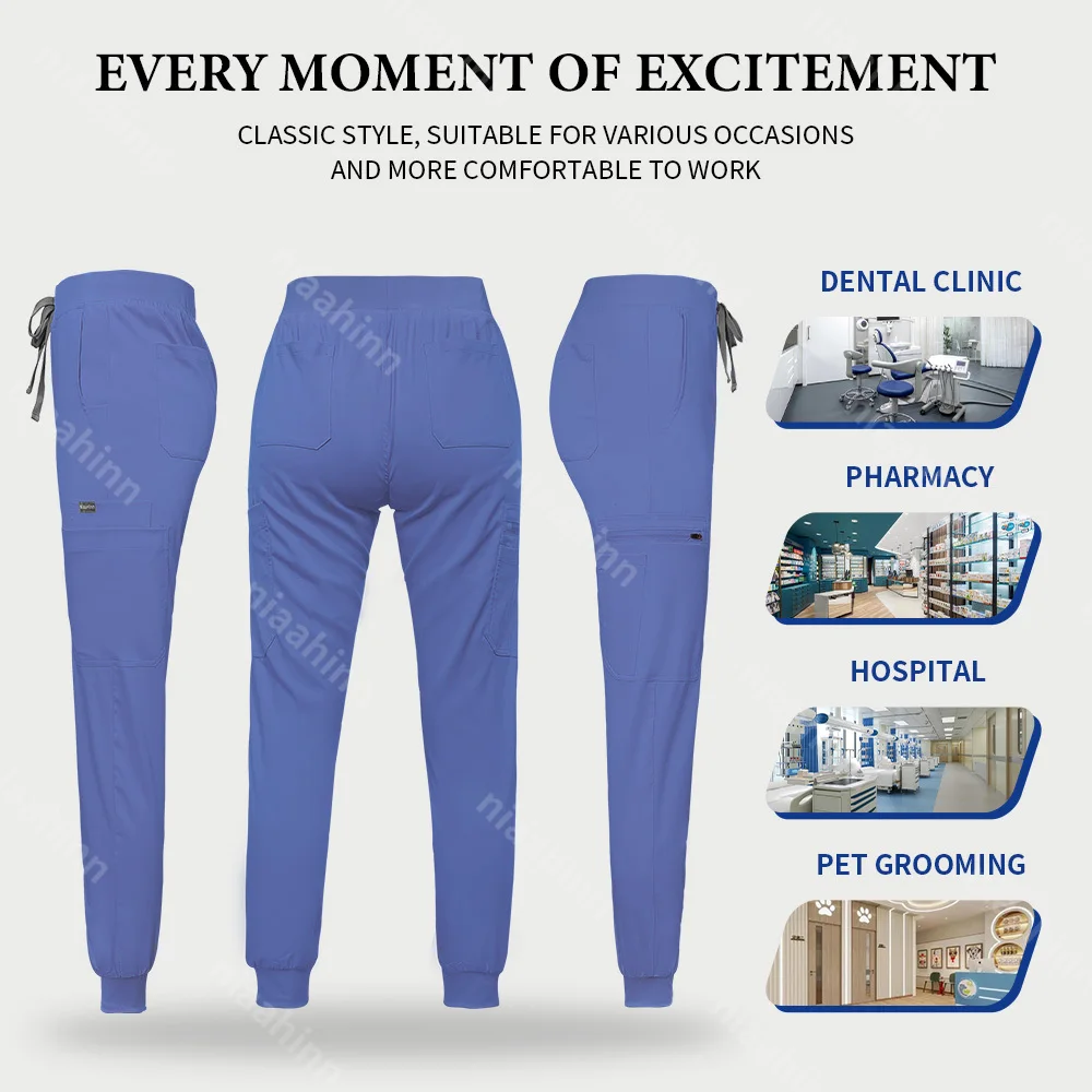 Scrubs Medische Uniformen Lab Set Vrouwen Groothandel Tandheelkundige Kliniek Arts Overalls Ziekenhuis V-Hals Tops Jogger Broek Apotheek Kleding