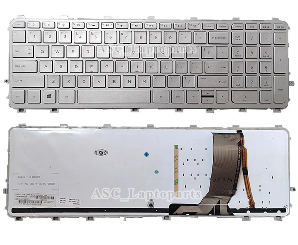 Imagem -03 - Teclado Inglês dos Eua para hp Touchsmart M6-n M6-n100 M6-n010dx M6-n012dx M6-n15dx M6-n113dx M6-n168ca Quadro Retroiluminado Novo
