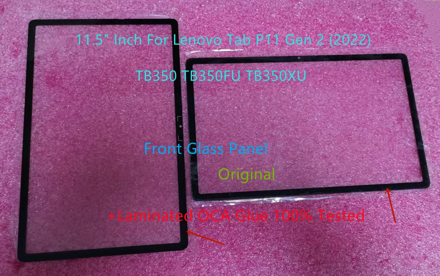 

New 11.5" Inch For Lenovo Tab P11 Gen 2 (2022) TB350 TB350XU TB350FU Front Glass Touch Screen LCD Outer Panel+Laminated OCA Test