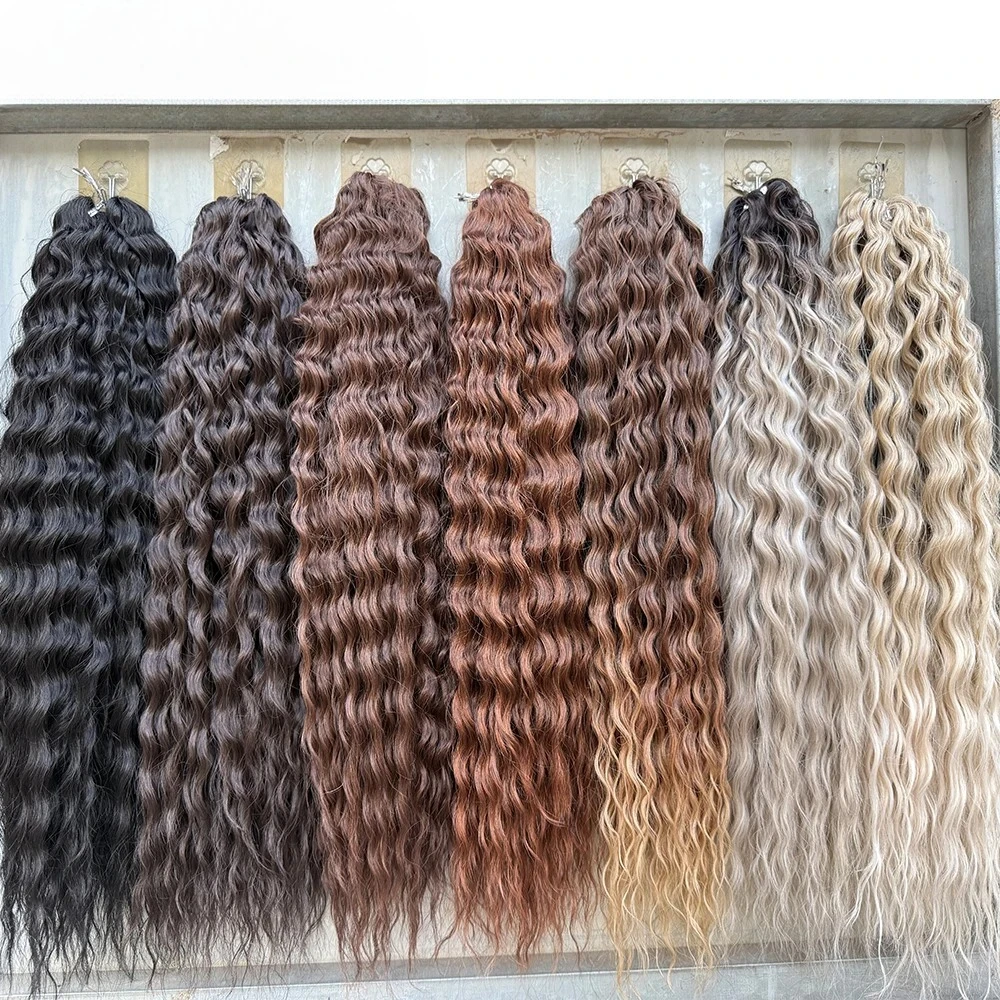 3 Stuks 300 Ariel Diep Water Twist Gehaakte Krullend Haar Piano Blond P12/16/613 Bruin 6 vlechten Wit Grijs 58 #   Bundels