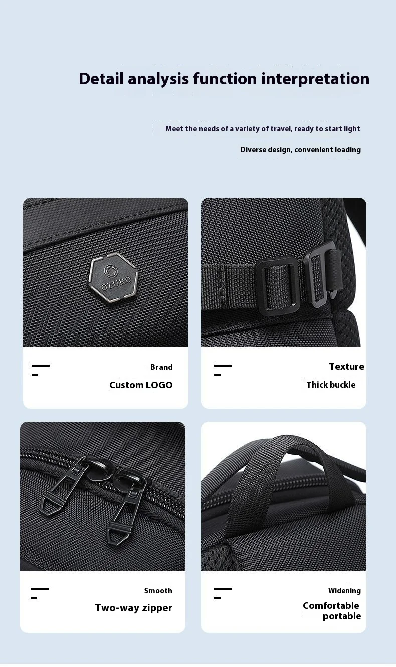 OZUKO Crossbody Bag Large Capacity Shoulder Bags for Male Waterproof Chest Bag Tactical Sling Messenger Bags Men Outdoor Sports
