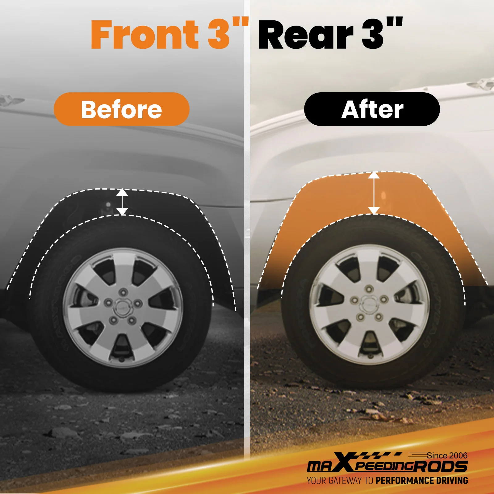 طقم رفع الجسم 3 بوصة لسيارة تويوتا تاكوما TRD/Prerunner 2WD/4WD 1995-1999 #5