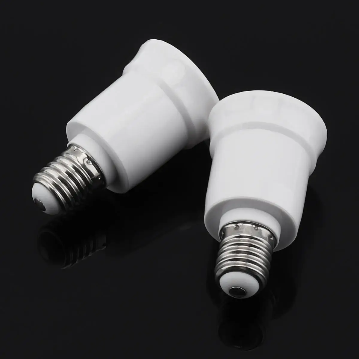 Socket Adapter 2pcs E17 to E26 Socket Adapter Intermediate E17 Socket to Standard E26 Socket Converter LED Light Bulb Converter