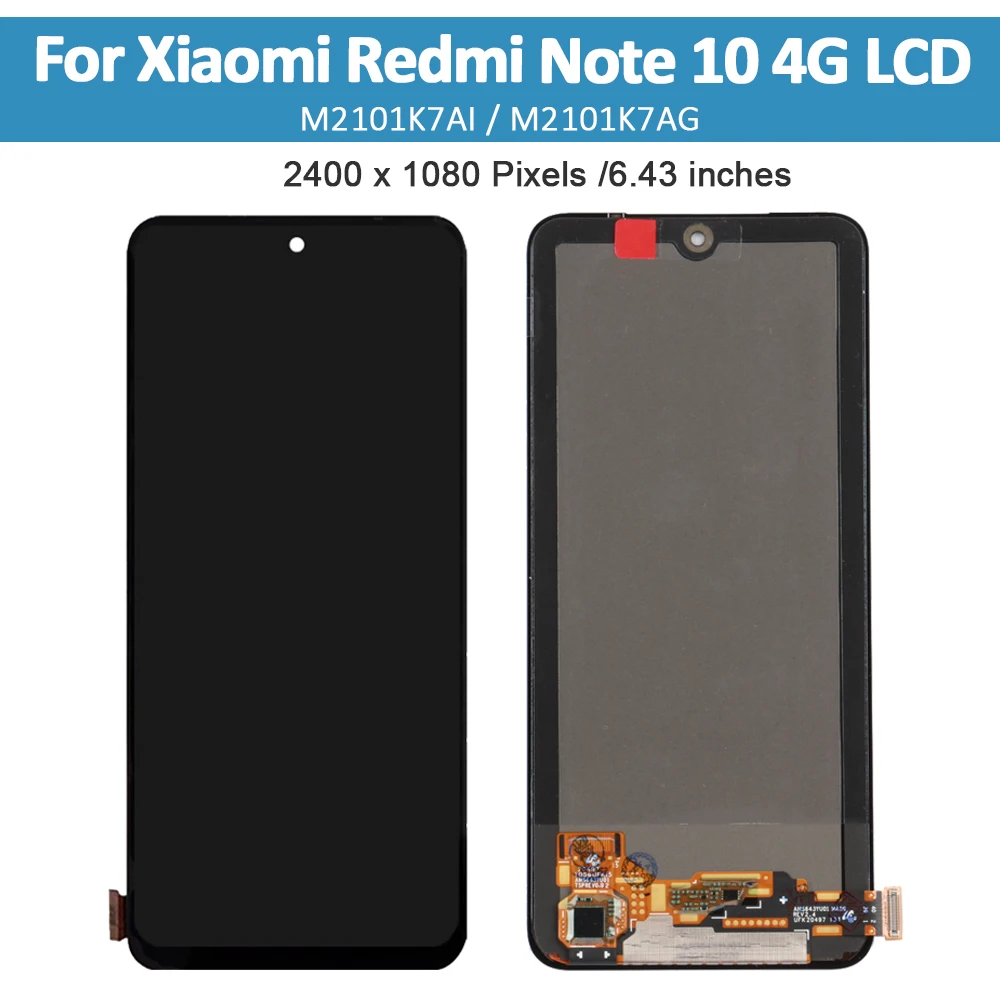 6.43\'\' Oled For Xiaomi Redmi Note 10 4g lcd Display M2101K7BG M2101K7BI M2101K7BNY M2101K7BL Touch Screen Digitizer Replacement