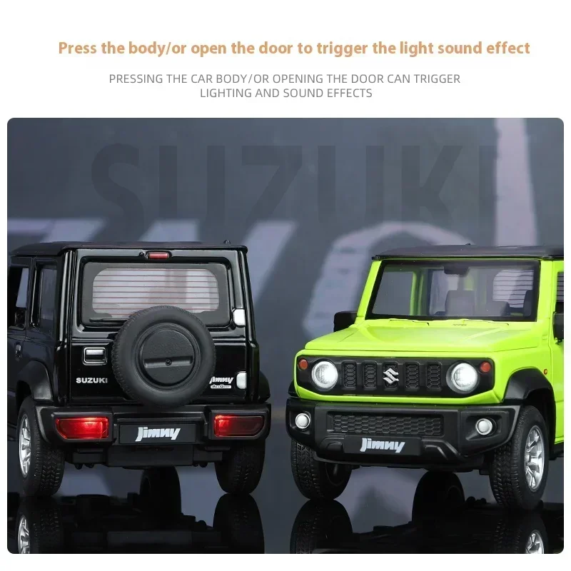 1:24 Suzuki Jimny Off Road SUV Alloy Diecast Model Vehicle Sound & Light Collection Display Hobby Decoration Gifts For Boyfriend