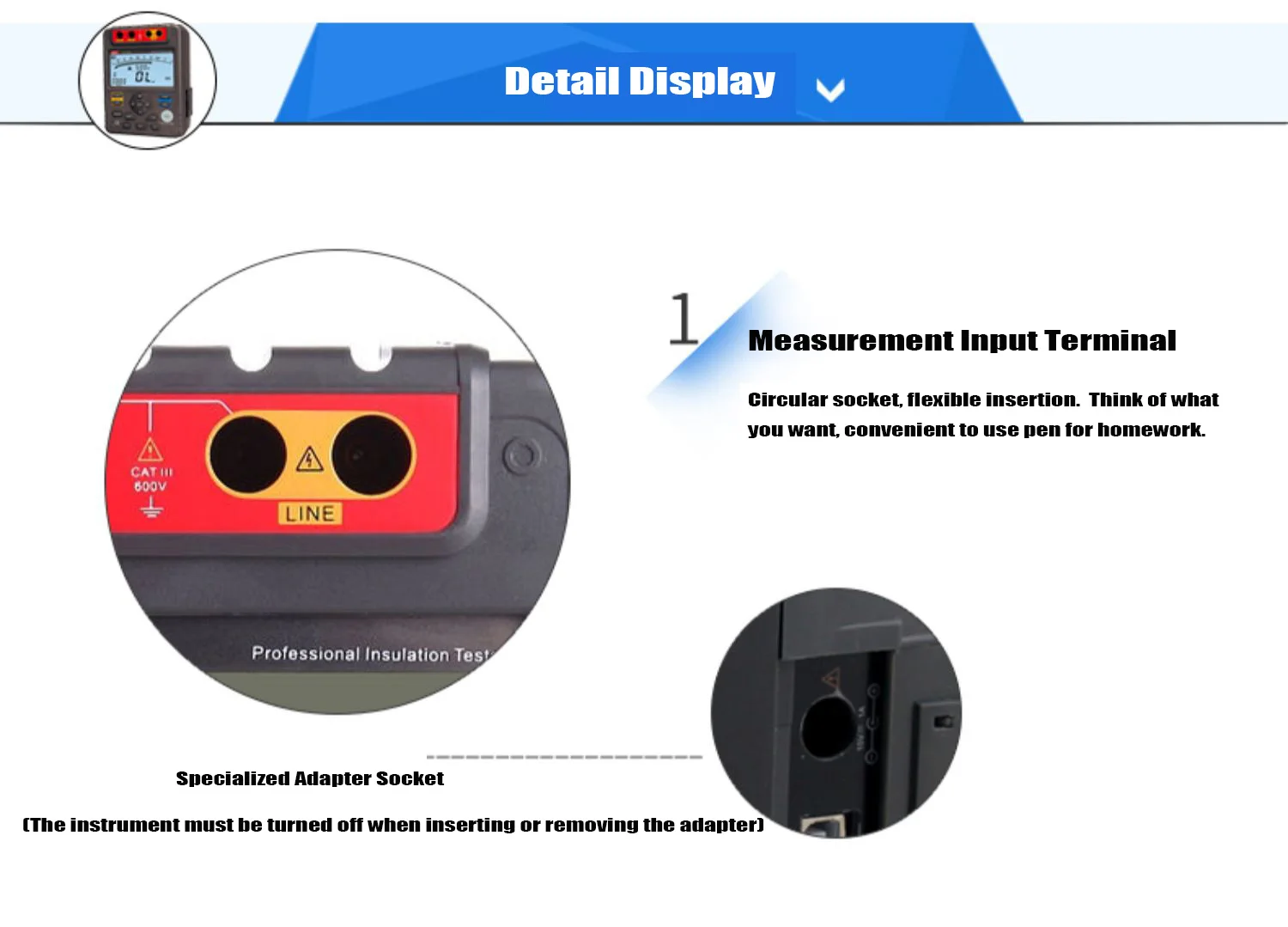 UNI-T UT513A probador de resistencia de aislamiento voltímetro 5000V 1000G ohm con interfaz USB medidor de tierra UNI-T UT513A