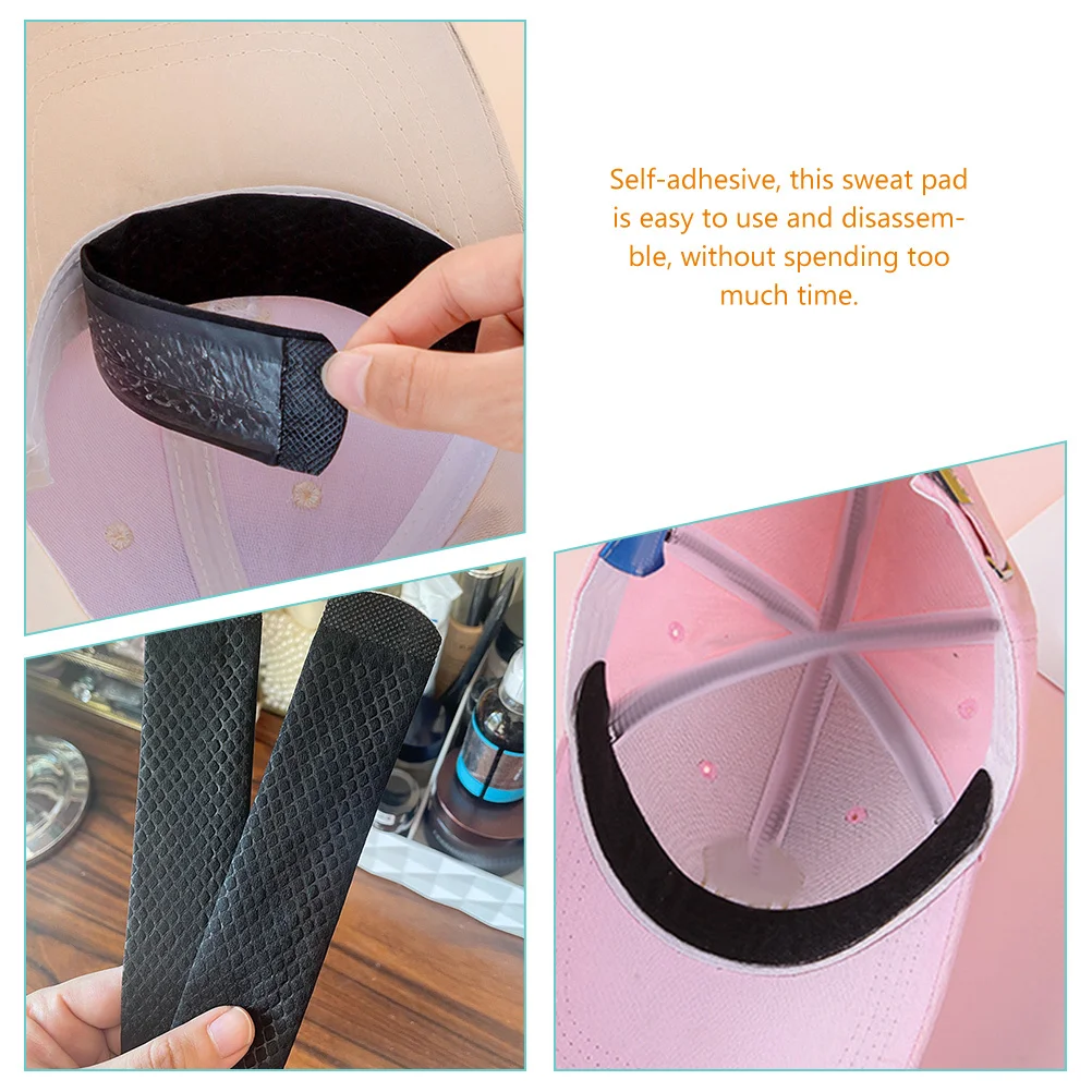 

20pcs Adhesive Hat Liner Pads Breathable Sweat Absorption Strips Odor Removing Cap Sweat Protectors Collar Dress Sleeves Easy