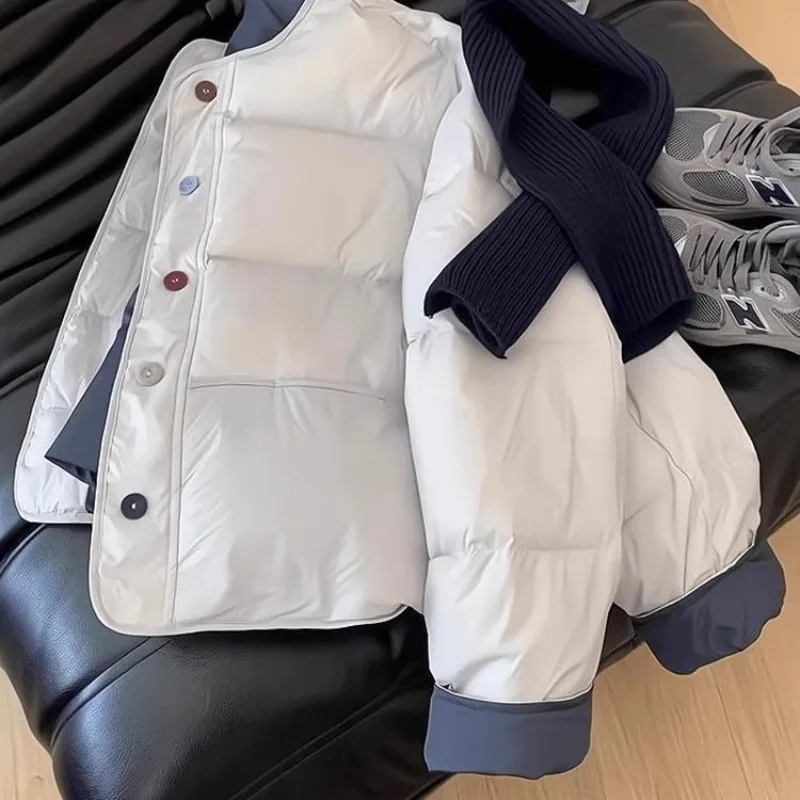 

Осенне-зимняя модная новая женская элегантная свободная хлопковая куртка Parker, однобортное повседневное толстое теплое пальто с цветными блоками