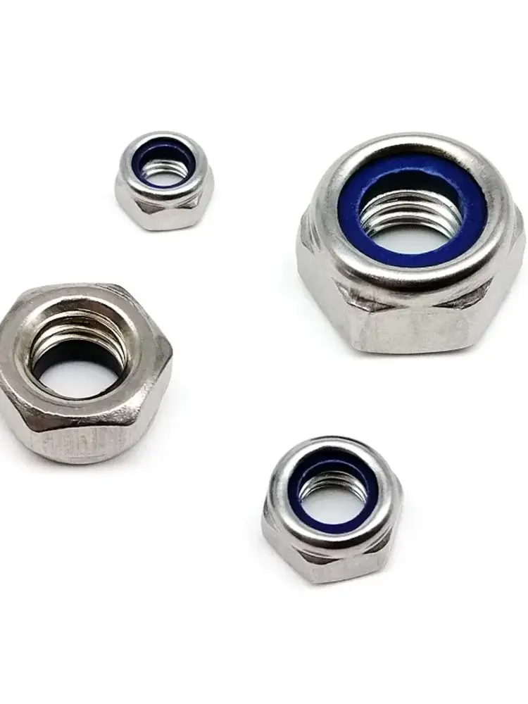 Tuerca de bloqueo de nailon DIN985 de acero inoxidable 304, inserto Hexagonal de autopresión, plateado, M4M5M6M8M10M12 image 6