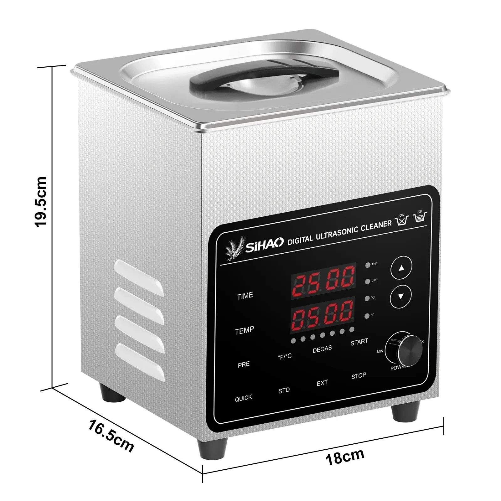 Machine à laver à ultrasons multi-capacités SIHAO 2-30 litres 40 kHz, avec minuterie numérique chauffante pour le nettoyage domestique et en laboratoire