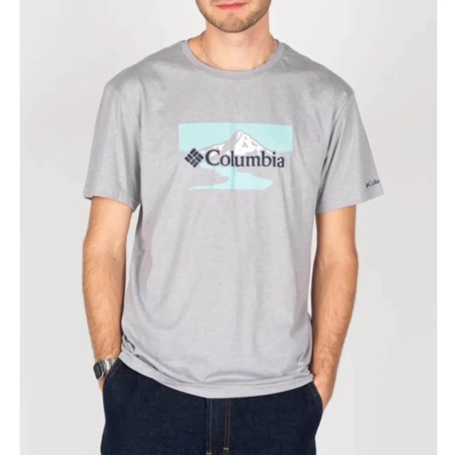Columbia-Camiseta de manga corta con cuello redondo para hombre y mujer, marca de moda, ocio al aire libre, refrescante y transpirable, cómoda