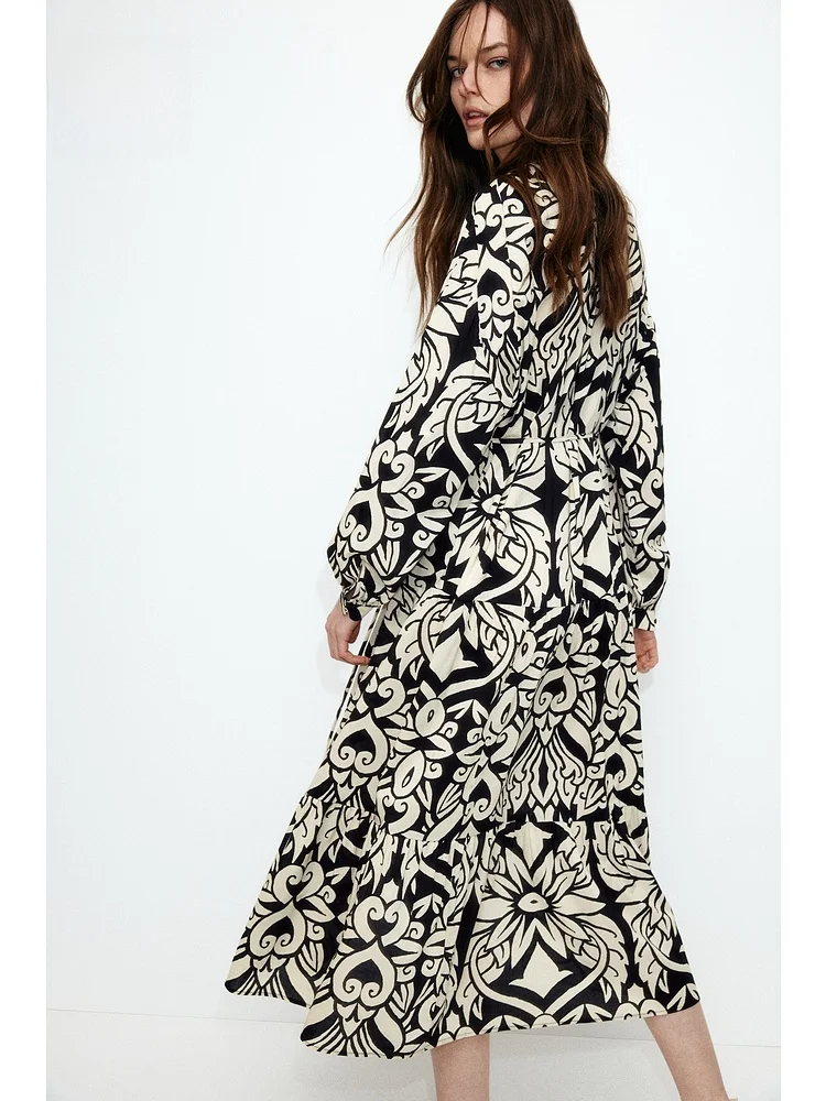 เสื้อผ้าผู้หญิง H&M ลายดอกไม้ แขนยาว สไตล์ลำลอง แบบเลเยอร์ โอเชียน ดร. เอล แลนเทิร์น แขนยาว ผ้าผสมวิสโคสและคอตตอน