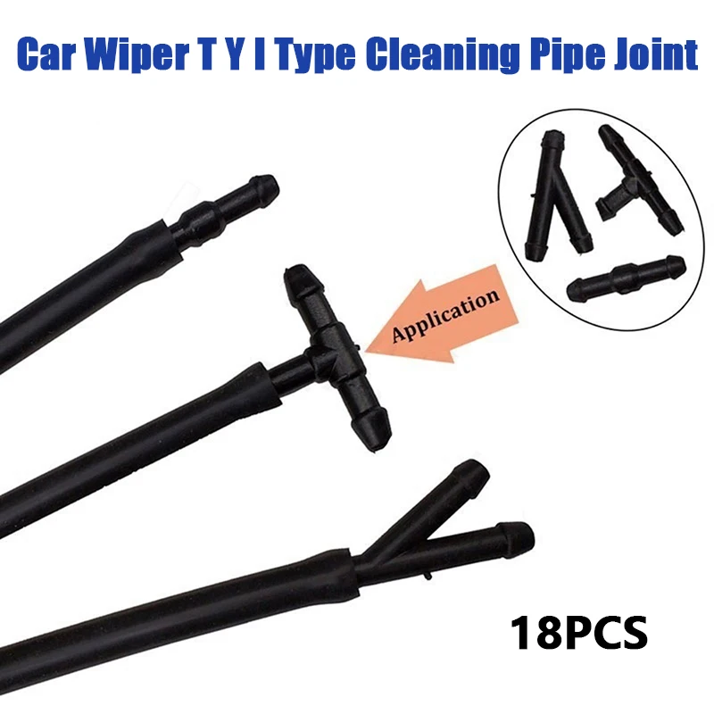 New 18pcs Car Wiper T Y I Type Windshield Washer Pipe Water Hose Tube Joint Car Accessories