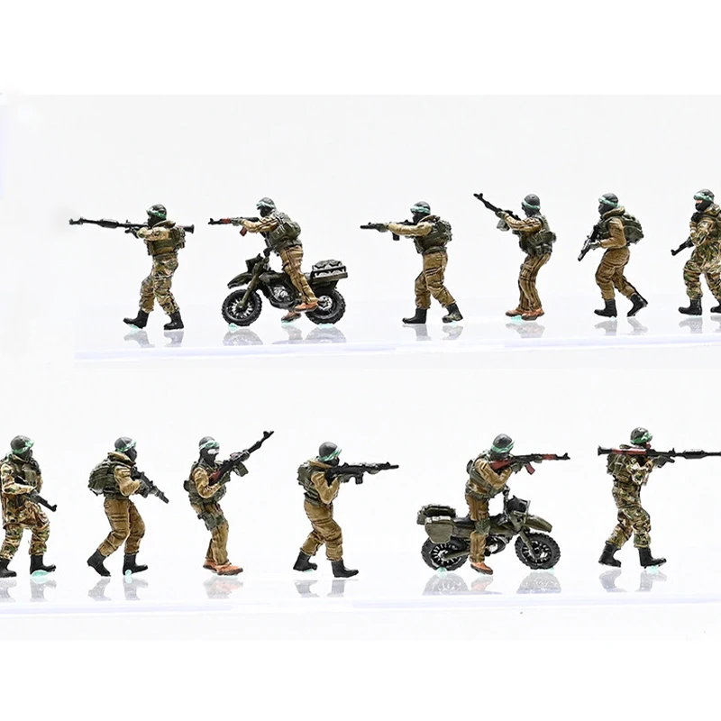 

1:72 Scale Resin Material Palestinian Resistance Soldiers 6+ Motorbike 1 Suitable For Tank Scenes Collectible Decorative Gifts