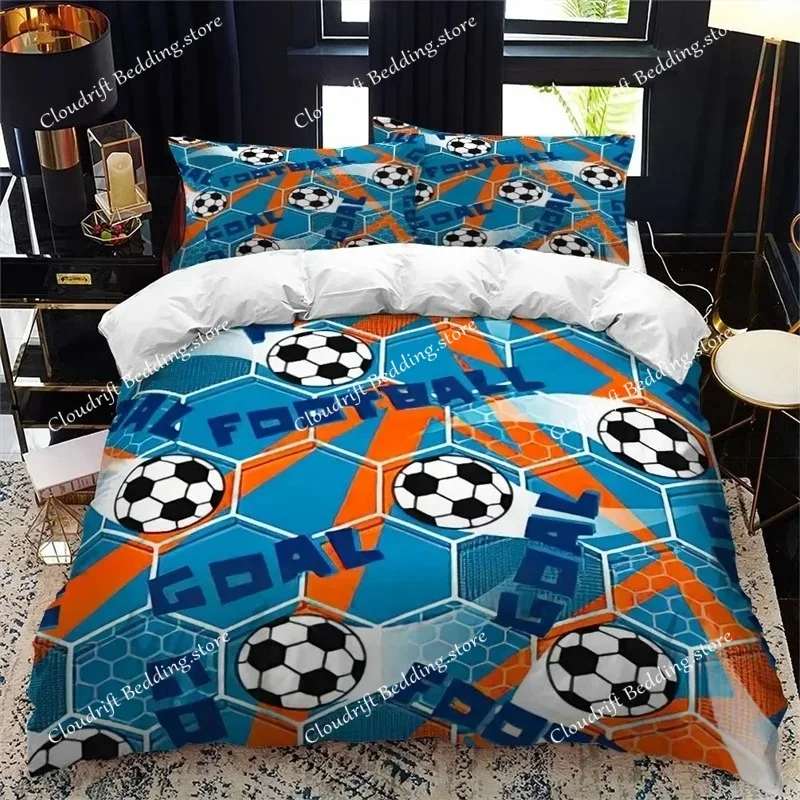 Football Bedding Set Printing Pillowcase Quilt Cover Soccer Duvet Covers Home Textiles Queen King Size Sport Theme Quilt Cover