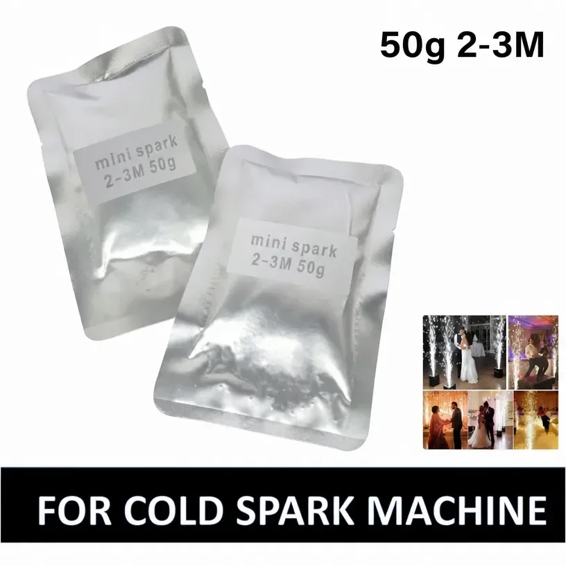 

10 Bags/Lot Ti Powder 50g Cold Spark Machine Stage Spark Effects Fountain Sparkular Ti Consumables Dj Bar Wedding Party Disco