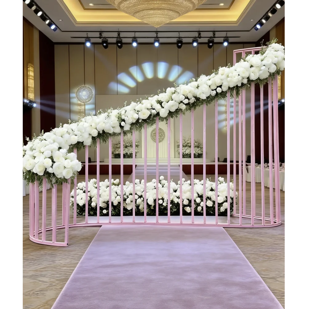 Customized D400XH250cm Wedding Backdrops Arch White metal painted Backdrop Arch Event Decoration