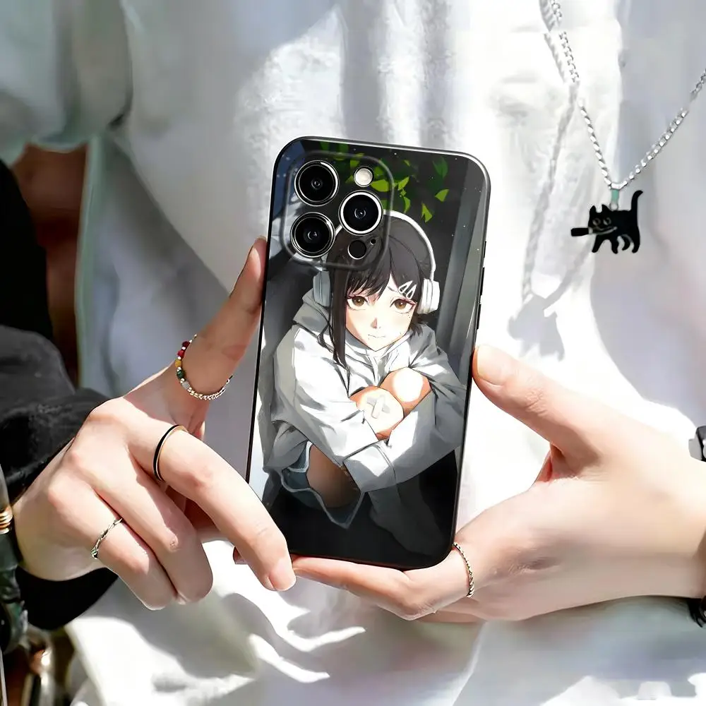 Chainsaw Man Kobeni Higashiyama Phone Case For iPhone 17 16 15 14 13 12 11 Plus Mini Pro Max Soft black Shockproof Cover view 3