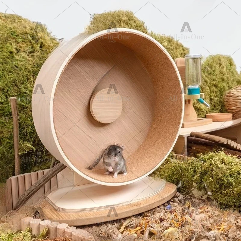 Hamster Running Wheel Ultra-quiet Sisty Bear Large Cork Pad Stand Running Wheel Supplies