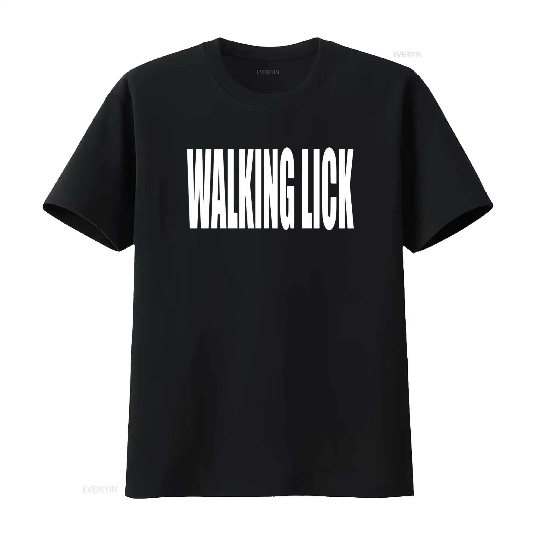 Cool Gothic Streetwear Walking Luck Bold Black White Letter Print Casual T Shirt vintage Washed homme fashion Stylish