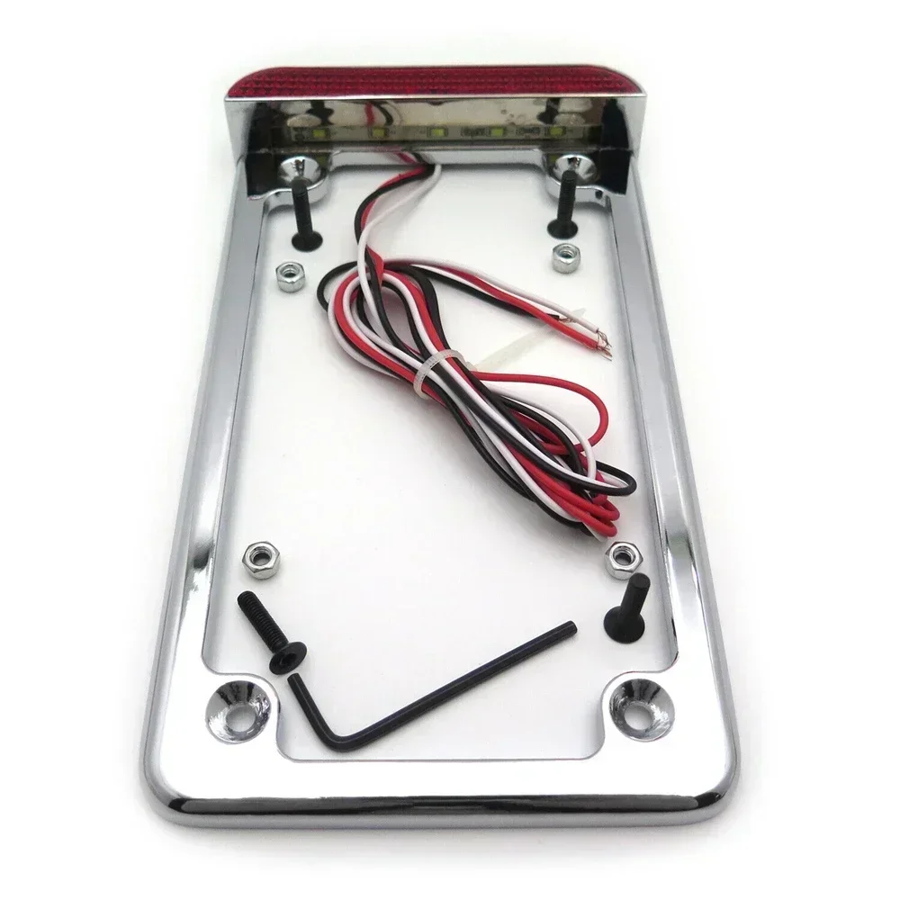 

Universal 7"x4" License Plate Frame 3" LED for Honda/Suzuki/Yamaha/Kawasaki/Harley Davidson Aftermarket Motorcycle Part Chrome