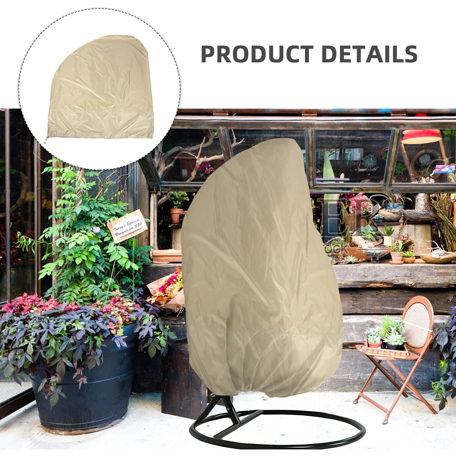 غطاء كرسي متأرجح للحديقة مقاوم للماء والأشعة فوق البنفسجية من قماش أكسفورد معلق على شكل بيضة غطاء واقٍ للاستخدام في الهواء الطلق