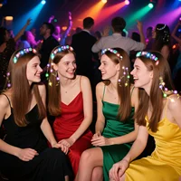 18Pcs LED Green Vines & Paper Flowers Women Costume Headpiece, for Beach Party, Wedding, Birthday Party, Holiday Celebration, Photography, Concert, Halloween, Christmas Cosplay 5
