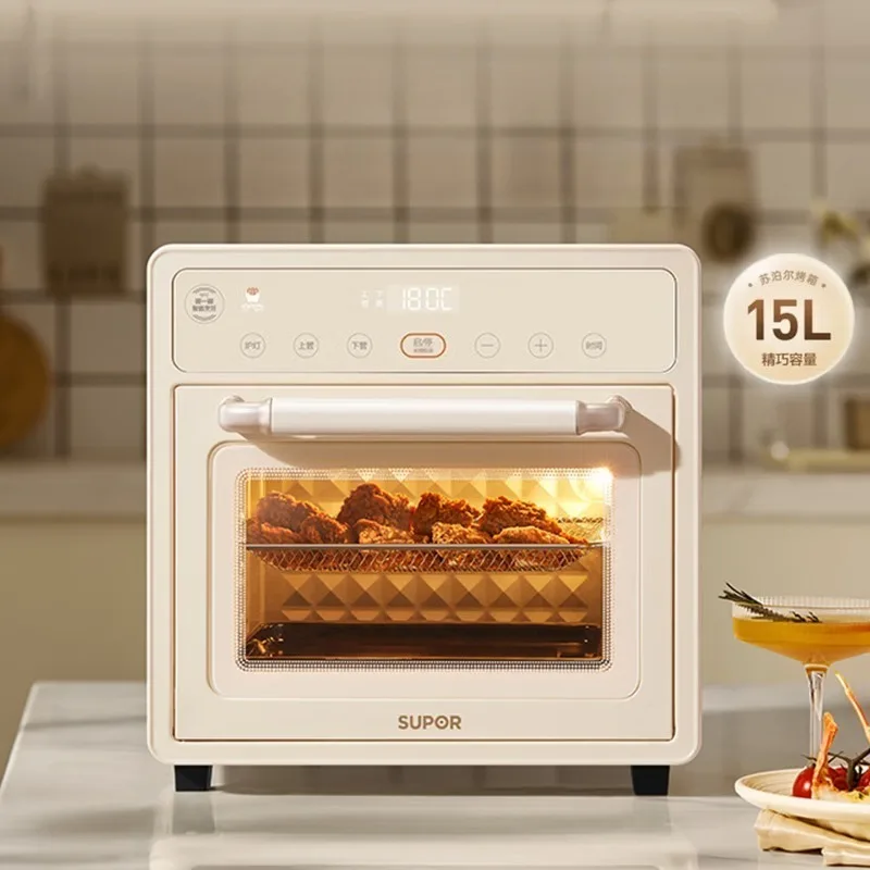 

2026 New 15L Air Fryer Oven Combo Visible Window No Flip Needed Auto Preheat Multifunctional Baking Oven For Home pizza