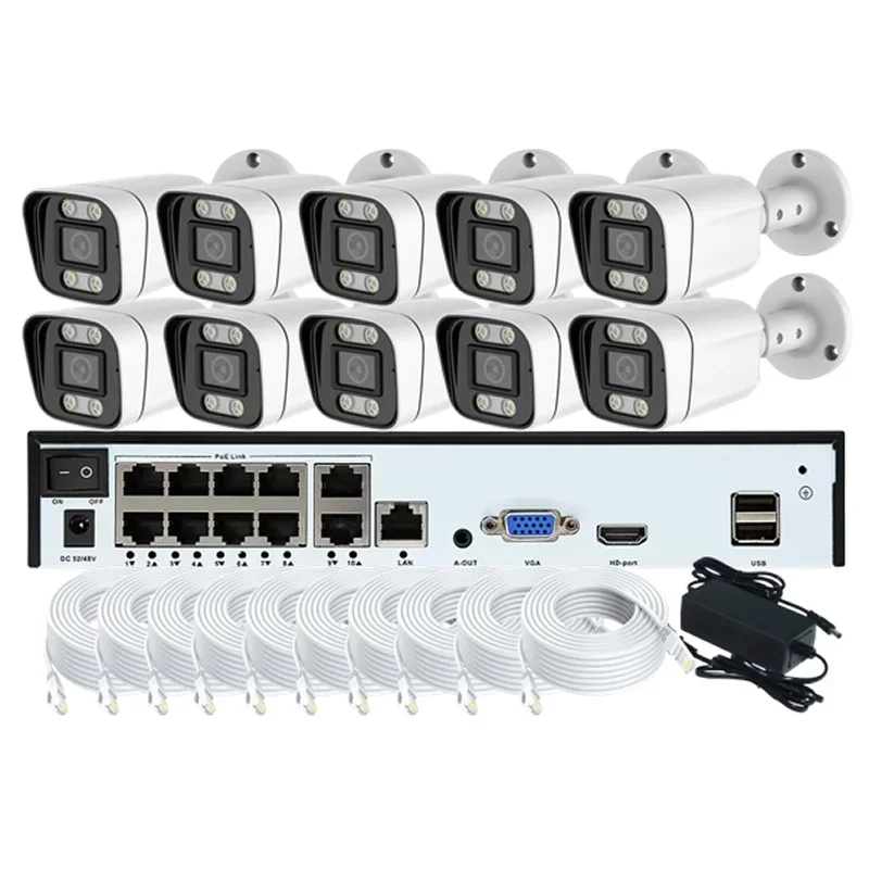 Professional IMX415 8MP 16 ช่อง NVR กล้องวงจรปิดกล้อง Full HD ระบบรักษาความปลอดภัย 4K Motion Sensor ชุดตรวจจับ Night Vision