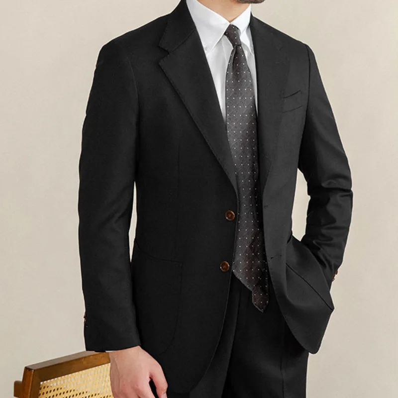 Top Quality Men Streetwear Suit Jacket Vintage Single-breasted Blazer 2023 Fall Hombre Business Casual Suit Blazer Coat Uniform