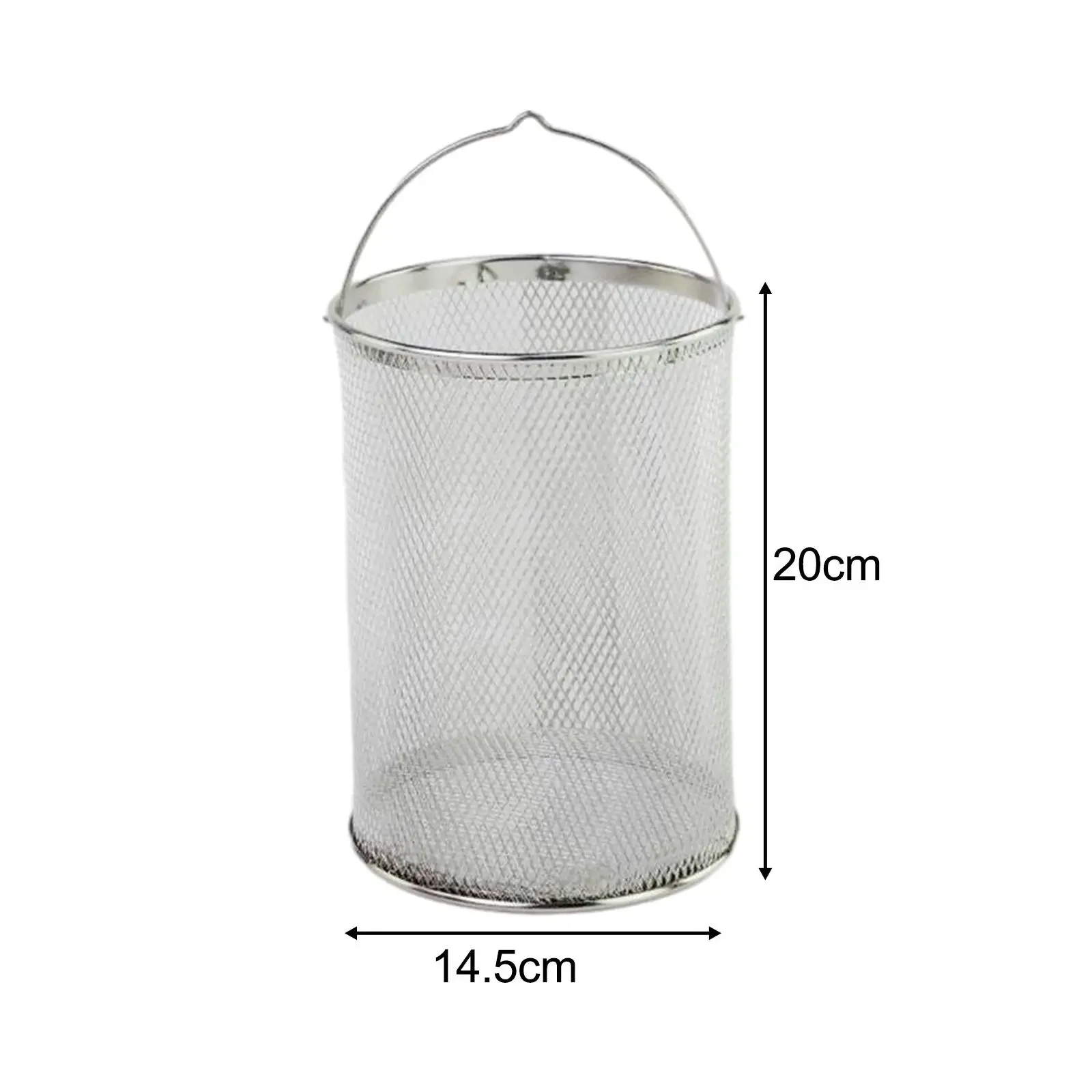 Cesta de fritar de aço inoxidável - Coador de malha redonda para macarrão, legumes e frutas, cesta de filtro de cozinha de nível comercial
